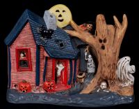 Halloween Haunted House Kimple Mold Ceramic 70's Electric Light Lamp Displa